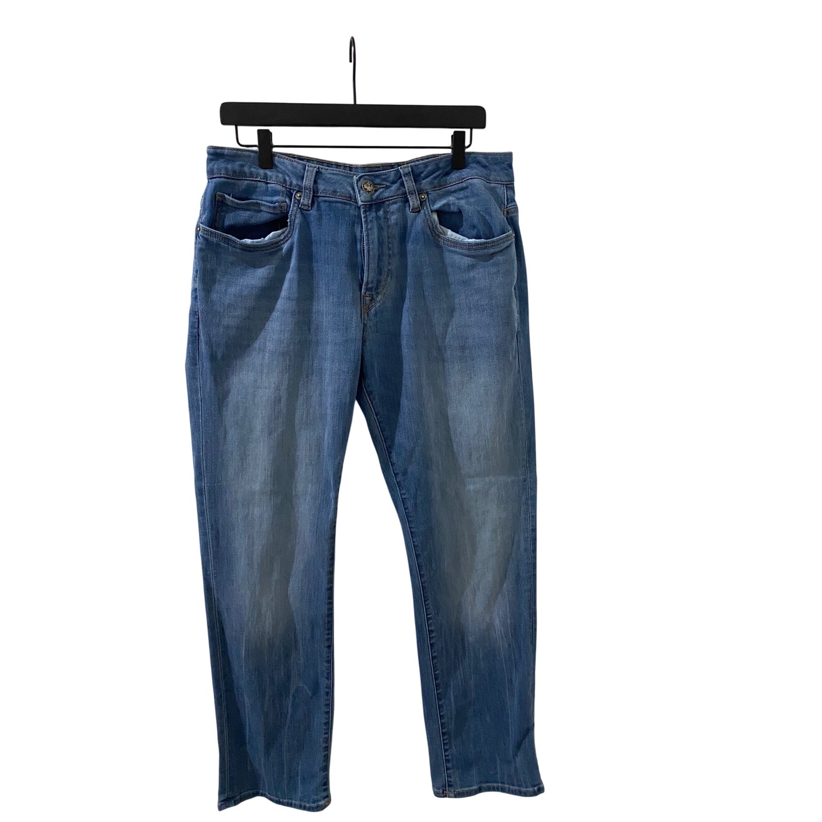 Buffalo David Bitton Womens Straight Leg Jeans Blue Medium Wash Size 33x30